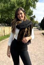 Black & Camel Polar Cotton Shawl – Timeless Sophistication, Andean Soul – Andean Essence Collection - Image 2