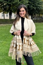 Beige Polar Cotton Shawl – The Warmth of Andean Heritage – Andean Essence Collection