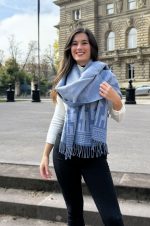 Blue Lavender & Grey Shawl – Calm Elegance of the Andes - Andean Essence Collection