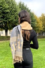 Camel & Beige/Grey Shawl – Desert Tones of Andean Elegance - Andean Essence Collection - Image 4