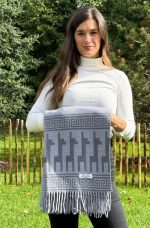 Grey Polar Cotton Shawl – The Essence of Andean Calm – Andean Essence Collection - Image 7