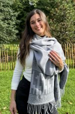 Grey Polar Cotton Shawl – The Essence of Andean Calm – Andean Essence Collection - Image 2