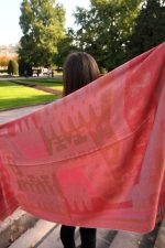 Red & Bronze Baby Alpaca & Silk Shawl – Abstract Inca Elegance | Ethical Handwoven Luxury - Image 6