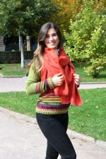 Red & Orange Baby Alpaca & Silk Shawl – Abstract Energy | Ethical Artisan Luxury - Image 5
