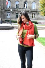 Red & Orange Baby Alpaca & Silk Shawl – Abstract Energy | Ethical Artisan Luxury