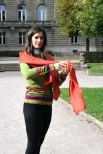 Red & Orange Baby Alpaca & Silk Shawl – Abstract Energy | Ethical Artisan Luxury - Image 6