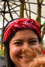 Rose & Red Handwoven Headband – Andean Aura Collection - Image 2