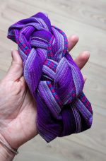 Violet & Mauve Handwoven Headband – Andean Aura Collection - Image 2
