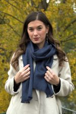 Blue Nocturne Baby Alpaca Scarf – Dark Heather Blend – Ethical Andean Craftsmanship - Image 3