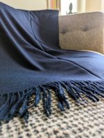 Midnight Navy Baby Alpaca Throw Blanket – Deep Elegant Warmth in Pure Natural Luxury - Image 4