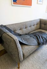 Anthracite Geometric Baby Alpaca Throw – Elegant Dark Grey Luxury Blanket - Image 7