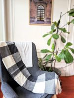 Baby Alpaca Checkered Throw – Warm Grey, Soft Beige & Black in Timeless Andean Elegance - Image 2