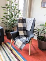 Baby Alpaca Checkered Throw – Warm Grey, Soft Beige & Black in Timeless Andean Elegance - Image 6