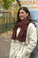 Burgundy Brown Baby Alpaca Scarf – Soft, Warm & Timeless Elegance - Image 3