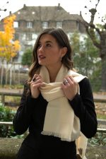 Solid color Baby Alpaca Scarf – 100% Baby Alpaca | Grey & Beige| Ethical Peruvian Luxury - Image 5