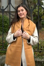 Baby Alpaca Scarf in Mustard-Orange Mélange – Soft, Luminous and Naturally Refined - Image 4