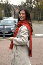 Pure Baby Alpaca Scarf – Deep Vibrant Orange for Bold, Timeless Elegance - Image 3
